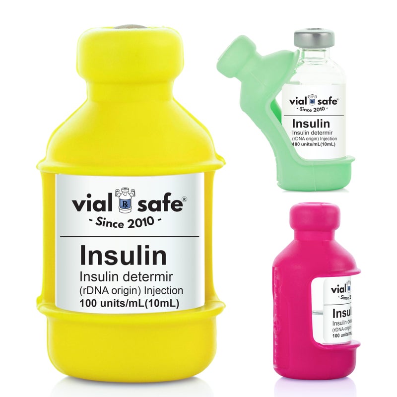 VIAL SAFE Insulin Vial Protector Case Secure Insulin Bottle Protector Cover for 10mL Vials Fits Humalog Humulin NovoLog NovoRapid Novolin I 3Pack Summer